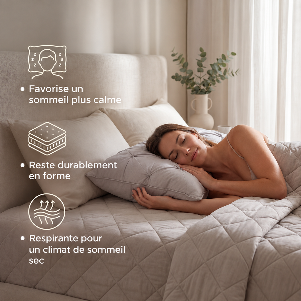Taie d'oreiller SoftCloud® – Oreiller hypoallergénique de confort supérieur